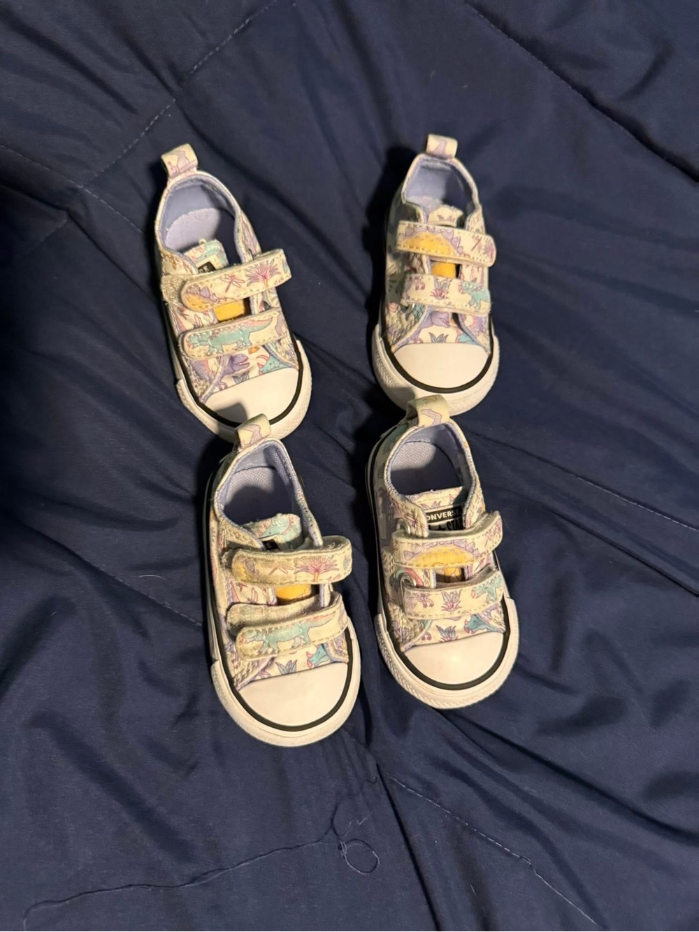 2 Pairs Toddler Converse Dinosaur Print Sneakers | Size 3
